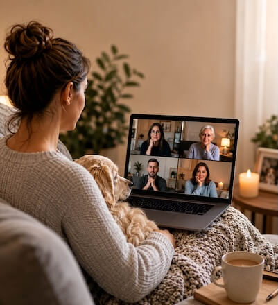 lady on a video call