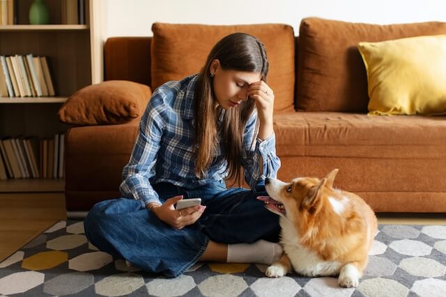 Woman annoyed on the phone